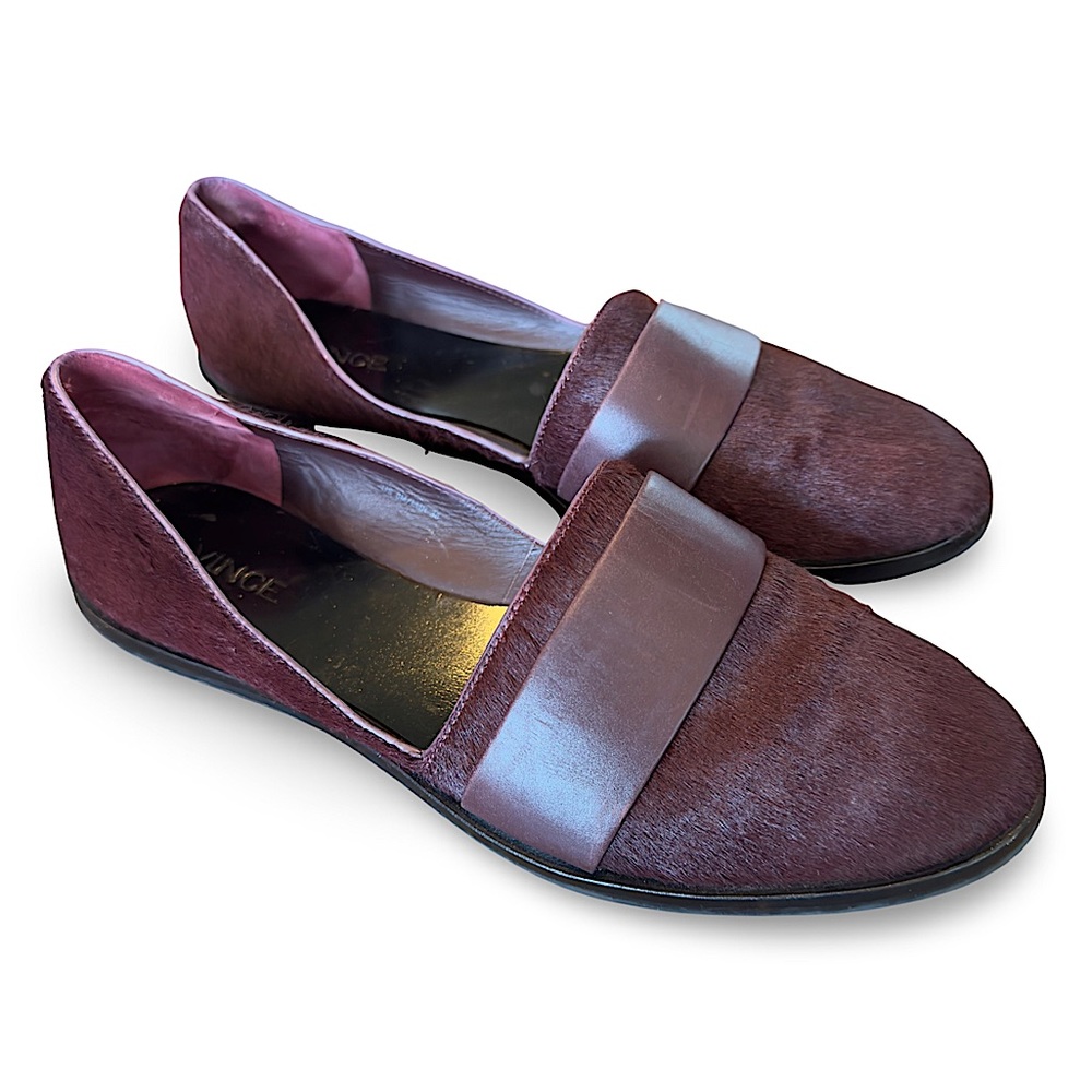 Vince Women’s Mason Calf Hair Flats in Fig